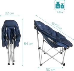 Navaris Klapstoel Met Draagtas - Campingstoel - Draagbare Stoel Voor Kamperen, Festivals En Vissen - Strandstoel - Inklapbaar - Donkerblauw -Camping Korting 1200x1150 2