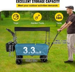 LOUVAINS® Bolderkar Opvouwbaar - Bolderkar - Bolderwagen - Bolderkar Kinderenvervoer - Bolderkar Opvouwbaar Met Massieve - Bolderkar Opvouwbaar Luchtbanden - Bolderkar Opvouwbaar Met Duwstang -Camping Korting 1200x1153 1