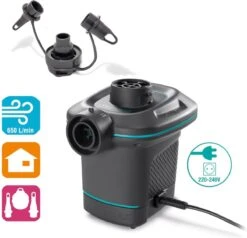 Intex Luchtbedset Intex Luchtbed - 2-Persoons - 152 X 203 X 25 Cm - Beige + Intex Elektrische Pomp - 650 Liter/min + Hoeslaken Wit + Reparatieset -Camping Korting 1200x1155 6