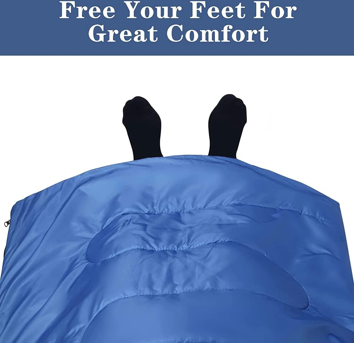 HikeMeister ® Mummy Slaapzak Kamperen Blauw Ca. 220 X 75 Cm Met Draagtas 5 HikeMeister ® Mummy Slaapzak Kamperen Blauw Ca. 220 X 75 Cm Met Draagtas - Afbeelding 5