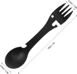 Luverno® - Spork - Incl. Bescherm Hoes - RVS - Bestek To Go - Reisbestek - Keukengadget - 5 In 1 Camping Bestek - Zwart -Camping Korting 1200x1164 4