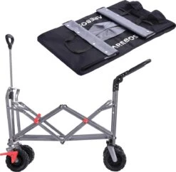 AREBOS Handkar | Transportwagen | Apparatuurwagen | Opvouwbaar | Duwstang| Zwart -Camping Korting 1200x1177 5