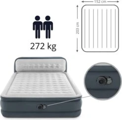 Intex 64448 - Queen Deluxe Ultra-Plush Zelfopblazend 2-persoons Luchtbed Met Hoofdboord (203x152x46cm) 25 Intex 64448 - Queen Deluxe Ultra-Plush Zelfopblazend 2-persoons Luchtbed Met Hoofdboord (203x152x46cm) -Camping Korting 1200x1183