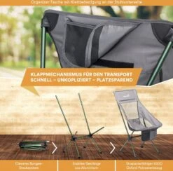 Skandika Campingstoel Compact SET – Campingstoelen – Campingstoel Tot 150 Kg Belastbaar - Kampeerstoel, Visstoel, Kleine Pakmaat, Opvouwbaar, Stabiel, Licht, Comfortabel Gepolsterd – Draagtas Meegeleverd – Vouwstoel – Kampeermeubelen – Grijs 10 Skandika Campingstoel Compact SET – Campingstoelen – Campingstoel Tot 150 Kg Belastbaar - Kampeerstoel, Visstoel, Kleine Pakmaat, Opvouwbaar, Stabiel, Licht, Comfortabel Gepolsterd – Draagtas Meegeleverd – Vouwstoel – Kampeermeubelen – Grijs -Camping Korting 1200x1184