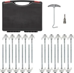 PROPLUS Pro Plus Tentharing Set - 20 Stuks - Ø 7 X 200 Mm - Schroefbaar - Adapter + Koffer 12 PROPLUS Pro Plus Tentharing Set - 20 Stuks - Ø 7 X 200 Mm - Schroefbaar - Adapter + Koffer -Camping Korting 1200x1186 9