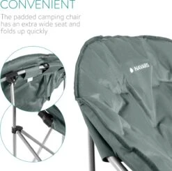 Navaris Klapstoel XXL - Campingstoel Met Opbergtas - Draagbare Stoel Voor Kamperen, Festivals En Vissen -Strandstoel - Inklapbaar - Grijs -Camping Korting 1200x1188 1