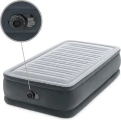 Intex Luchtbed - 1-Persoons - 99 X 191 X 46 Cm - Grijs - Met Ingebouwde Pomp, Hoeslaken Wit En Reparatieset -Camping Korting 1200x1190 4