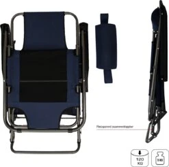 Ligstoel 155x60cm - Opvouwbaar Campingstoel Ligbed Strandstoel Tuinstoel Vouwligstoel Blauw -Camping Korting 1200x1191 4