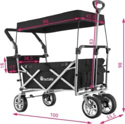 Tectake - Opvouwbare Bolderwagen Handkar Nico Zwart - 403549 -Camping Korting 1200x1197 9