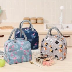Koeltas - Lunchtas - Volwassenen En Kinderen - Compact & Handig: Zomer - Picknick -School - Lunch - Werk - Grijs Flamingo -Camping Korting 1200x1198 21