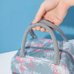 Koeltas - Lunchtas - Volwassenen En Kinderen - Compact & Handig: Zomer - Picknick -School - Lunch - Werk - Grijs Flamingo -Camping Korting 1200x1200 1041