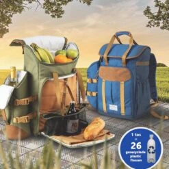 Cabinmax Koeltas - Koelrugzak - Picknick - Picknicktas Met Flessenhouder - Koelrugtas 24L - Olive Green -Camping Korting 1200x1200 1086