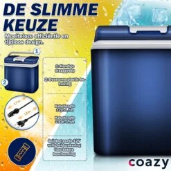 Coazy Koelbox 24L Elektrisch 12v 230 Volt - Met ECO Modus Voor Auto & Camping - Elektrische Frigobox Klein - Verkoelt En Verwarmt - Eco Modus - MiniBar - Electrische Mini Koelkast -Camping Korting 1200x1200 1207
