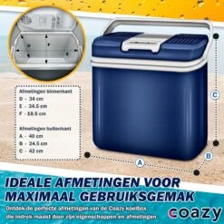 Coazy Koelbox 24L Elektrisch 12v 230 Volt - Met ECO Modus Voor Auto & Camping - Elektrische Frigobox Klein - Verkoelt En Verwarmt - Eco Modus - MiniBar - Electrische Mini Koelkast -Camping Korting 1200x1200 1209