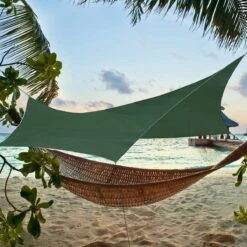 Merkloos BRGOOD Tarps - Shelter - Rechthoek - 240*220cm - Waterdicht - Met Scheerlijnen En Haringen - Geen Stokken - Voor Kamperen - Groen -Camping Korting 1200x1200 1242