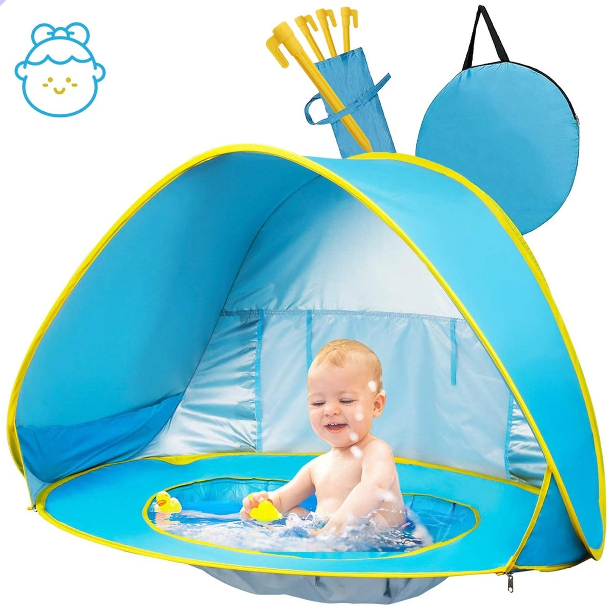 Seidon Strandtent Baby - Pop Up Tent - UV Bescherming - Baby En Kind - Waterdicht - Zwembadje - UV Bescherming 1 Seidon Strandtent Baby - Pop Up Tent - UV Bescherming - Baby En Kind - Waterdicht - Zwembadje - UV Bescherming
