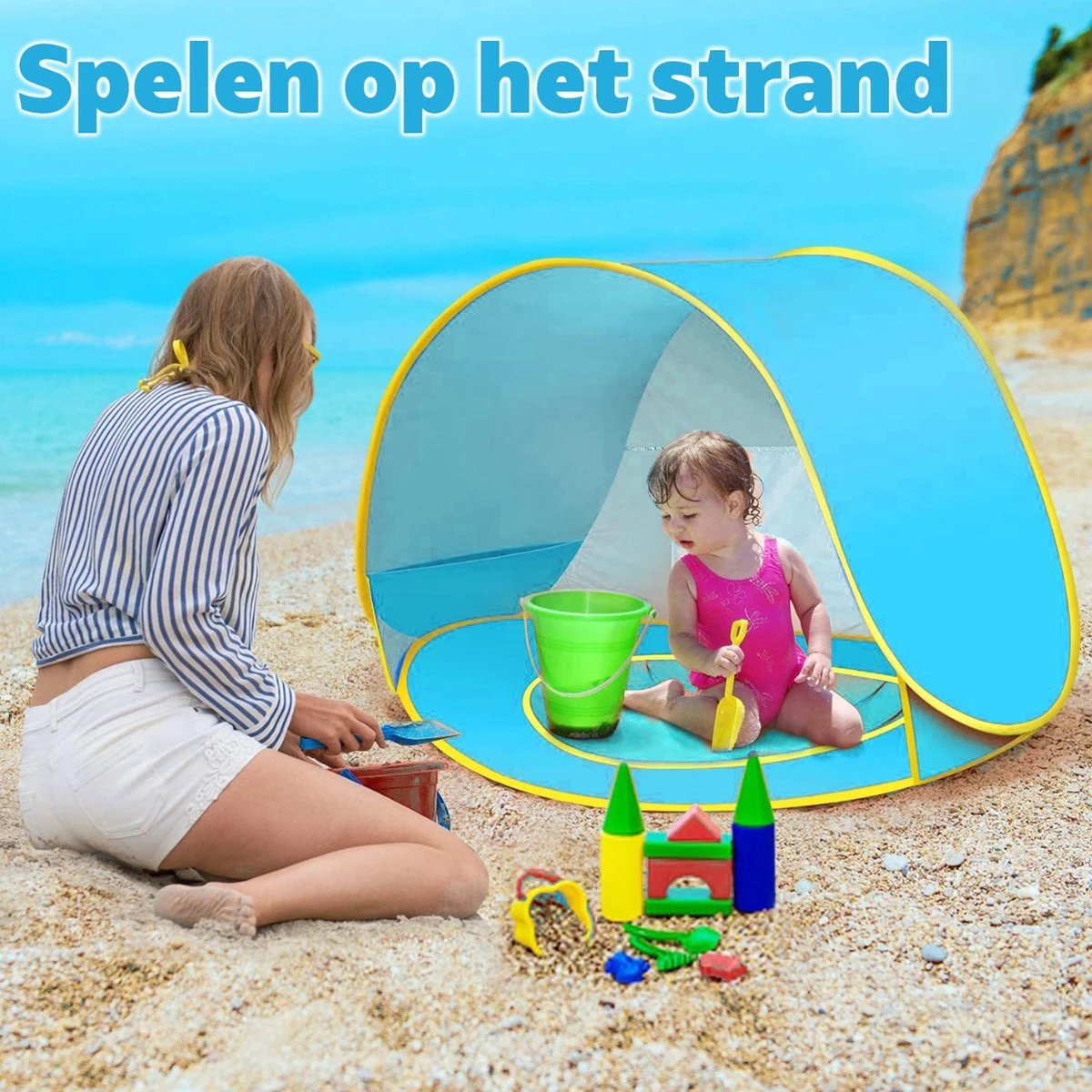 Seidon Strandtent Baby - Pop Up Tent - UV Bescherming - Baby En Kind - Waterdicht - Zwembadje - UV Bescherming 7 Seidon Strandtent Baby - Pop Up Tent - UV Bescherming - Baby En Kind - Waterdicht - Zwembadje - UV Bescherming - Afbeelding 7