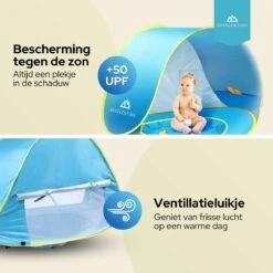 Needventure Baby Strandtent - Pop Up Tent - Windscherm Strand - Camping Strandtentje - Speeltent - Blauw 10 Needventure Baby Strandtent - Pop Up Tent - Windscherm Strand - Camping Strandtentje - Speeltent - Blauw -Camping Korting 1200x1200 1307