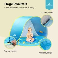 Needventure Baby Strandtent - Pop Up Tent - Windscherm Strand - Camping Strandtentje - Speeltent - Blauw 11 Needventure Baby Strandtent - Pop Up Tent - Windscherm Strand - Camping Strandtentje - Speeltent - Blauw -Camping Korting 1200x1200 1308