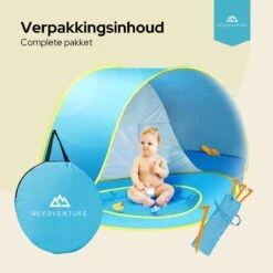 Needventure Baby Strandtent - Pop Up Tent - Windscherm Strand - Camping Strandtentje - Speeltent - Blauw 12 Needventure Baby Strandtent - Pop Up Tent - Windscherm Strand - Camping Strandtentje - Speeltent - Blauw -Camping Korting 1200x1200 1309