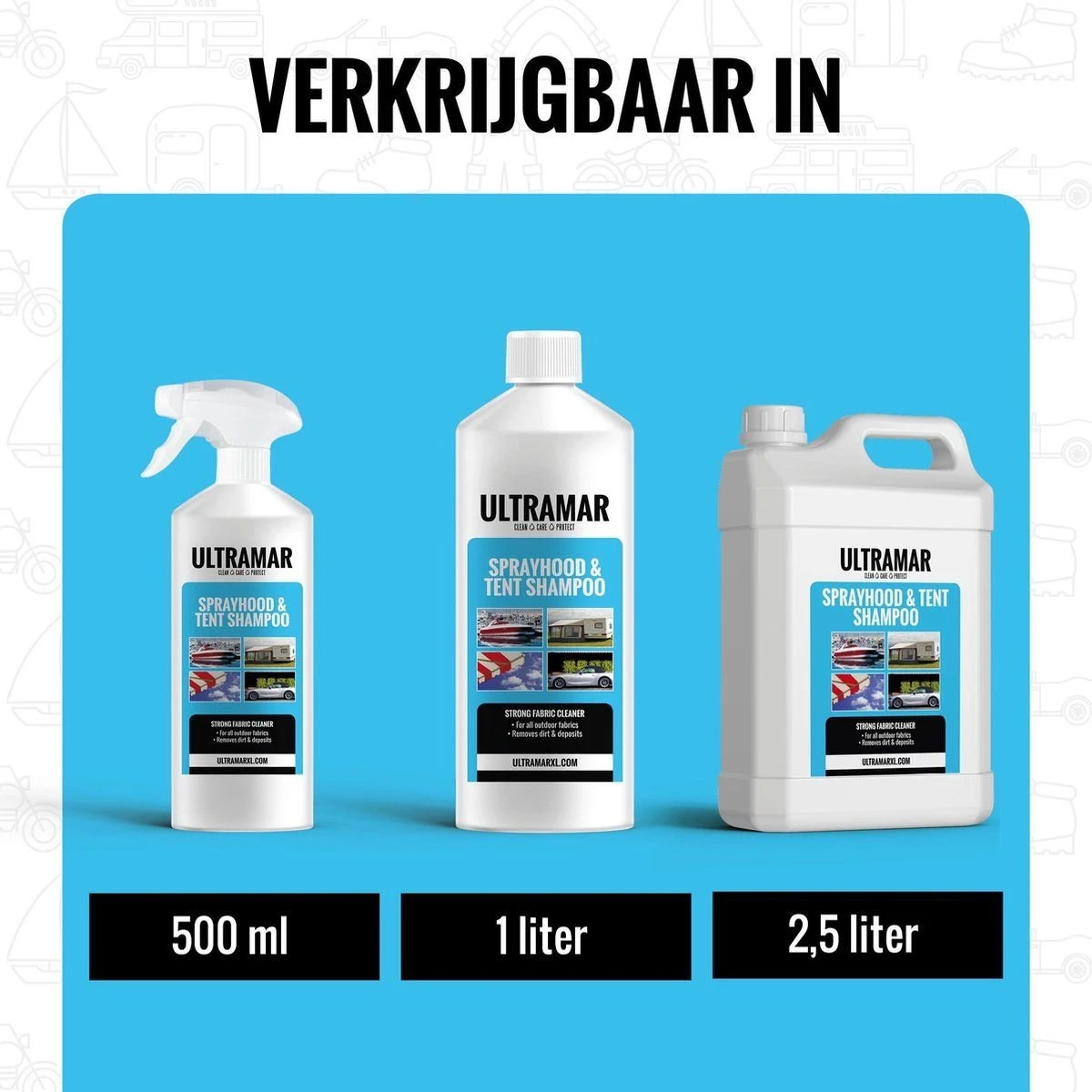 Ultramar - Sprayhood & Tent Shampoo - 1L - Tentdoekreiniger - Voor Bootkap, Tent, Cabriodak, Zonwering - Tentonderhoud - Bootonderhoud - Schoonmaakmiddel 5 Ultramar - Sprayhood & Tent Shampoo - 1L - Tentdoekreiniger - Voor Bootkap, Tent, Cabriodak, Zonwering - Tentonderhoud - Bootonderhoud - Schoonmaakmiddel - Afbeelding 5