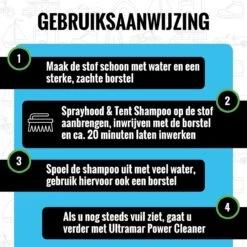 Ultramar - Sprayhood & Tent Shampoo - 1L - Tentdoekreiniger - Voor Bootkap, Tent, Cabriodak, Zonwering - Tentonderhoud - Bootonderhoud - Schoonmaakmiddel 15 Ultramar - Sprayhood & Tent Shampoo - 1L - Tentdoekreiniger - Voor Bootkap, Tent, Cabriodak, Zonwering - Tentonderhoud - Bootonderhoud - Schoonmaakmiddel -Camping Korting 1200x1200 1335