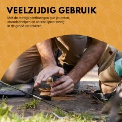 Stalen Haringen Set Van 50st. - Premium Staal - Grondanker - Tent Haring - Grondhaken - Tent Spijker - 20cm Lang - 3cm Haak - 3,5mm Premium Dikte Tentharing - Groots® -Camping Korting 1200x1200 1353