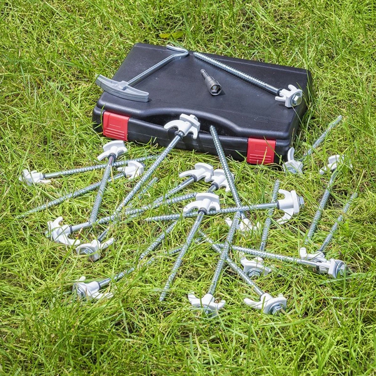 PROPLUS Pro Plus Tentharing Set - 20 Stuks - Ø 7 X 200 Mm - Schroefbaar - Adapter + Koffer 2 PROPLUS Pro Plus Tentharing Set - 20 Stuks - Ø 7 X 200 Mm - Schroefbaar - Adapter + Koffer - Afbeelding 2