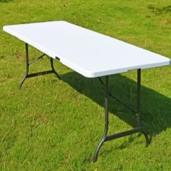 Casaria Tuintafel Opvouwbaar – Met Draaggreep 220x70 Cm – Wit -Camping Korting 1200x1200 142