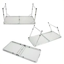 Casaria Campingtafel – Inklapbaar Verstelbaar - 120x60x70 Cm Grijs -Camping Korting 1200x1200 160