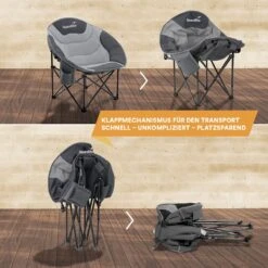 Skandika Moonchair Sirkka – Campingstoelen – Klapstoel – Vouwstoel – Kampeerstoel - Grote, Comfortabele, Campingstoel Opvouwbaar, Gepolsterd, Koelvak, Drinkhouder, Draaggreep En Draagtas, Antislipvoetjes - Max. 150 Kg – Zwart/grijs -Camping Korting 1200x1200 29
