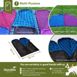 Skandika Dundee Flannel-L Slaapzak – Mummmieslaapzakken – Slaapzakken Volwassen - Maat M – Unisex - Katoen, Luxe Kwaliteit, Dubbele Slaapzak, 3 Seizoenen, Tot -20°C - 220 X 80 Cm - Outdoor Kampeerslaapzak – Ritssluiting Links - Zwart/blauw 11 Skandika Dundee Flannel-L Slaapzak – Mummmieslaapzakken – Slaapzakken Volwassen - Maat M – Unisex - Katoen, Luxe Kwaliteit, Dubbele Slaapzak, 3 Seizoenen, Tot -20°C - 220 X 80 Cm - Outdoor Kampeerslaapzak – Ritssluiting Links - Zwart/blauw -Camping Korting 1200x1200 424