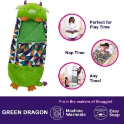 Draak Slaapzak -160 Cms | Kinderslaapzak | Slaapzak Junior | Nappers | Children Sleeping Bag | Kinderen Slaapzak | Super Soft 2 In 1 Fun Pillow &Sleepy For Boys | Draak Slaapzak | Zachte Slaapzak | Knuffel Slaapzak | 2 In 1 Slaapzak | Kinderen -Camping Korting 1200x1200 445