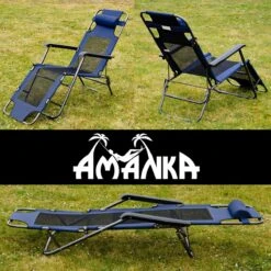 Ligstoel 180x60cm - Opvouwbaar Campingstoel Ligbed Strandstoel Tuinstoel Vouwligstoel Blauw -Camping Korting 1200x1200 50