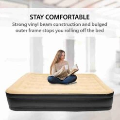 Merkloos Avenli 88030 Hoog Verhoogd Gevlokt Luchtbed | Queensize | Ingebouwde Pompen | Snelle En Gemakkelijke Inflatie -Camping Korting 1200x1200 508