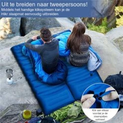 Hikr® Slaapmat 10cm+ Dikte - Comfortabel Luchtmatras - Zelfopblazend Met De Voet - TPU+40D Nylon - Slaapmatje Eenpersoons En Uit Te Breiden Tot Tweepersoons - Slaapmat Met Ingebouwde Pomp -Camping Korting 1200x1200 511