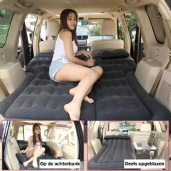 Merkloos Auto Luchtbed - Multifunctioneel - Achterbank - 2 Persoons - Opblaasbaar Bed - Luchtmatras - Reizen - Vakantie - Kamperen - Inclusief Elektrische Pomp - Zwart -Camping Korting 1200x1200 550