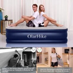 OlarHike Queen Size Luchtmatras Met Geïntegreerde Elektrische Pomp, Zelfopblazend Luchtbed, Voor 2 Personen, Premium Gastenbed, Opblaasbaar Matras Voor Camping Of Thuisgebruik, 203 X 152 X 46 Cm -Camping Korting 1200x1200 554