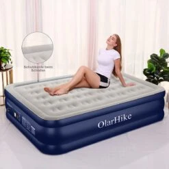 OlarHike Queen Size Luchtmatras Met Geïntegreerde Elektrische Pomp, Zelfopblazend Luchtbed, Voor 2 Personen, Premium Gastenbed, Opblaasbaar Matras Voor Camping Of Thuisgebruik, 203 X 152 X 46 Cm -Camping Korting 1200x1200 555