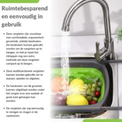 Buxibo - 3-Delige Keuken Vergiet Set Inklapbaar Groen/Grijs -Camping Korting 1200x1200 588
