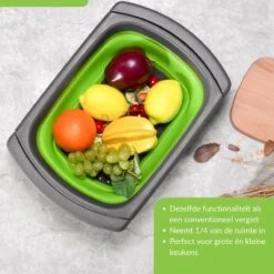 Buxibo - 3-Delige Keuken Vergiet Set Inklapbaar Groen/Grijs -Camping Korting 1200x1200 593