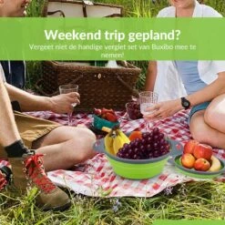 Buxibo - 3-Delige Keuken Vergiet Set Inklapbaar Groen/Grijs -Camping Korting 1200x1200 594