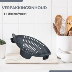SensaHome- Siliconen Vergiet - Keuken Afgietdeksel - Afgiethulp - Siliconen - BPA Vrij - Grijs -Camping Korting 1200x1200 655