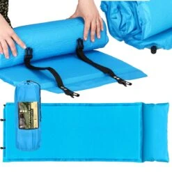 Springos Slaapmat | Zelfopblazend | 186 Cm | Inclusief Hoes & Hoofdkussen | Lichtblauw -Camping Korting 1200x1200 664