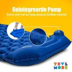 TRVLMORE Slaapmat - Zelfopblazend - 1 Persoons - Ingebouwde Pomp En Kussen - Blauw -Camping Korting 1200x1200 701