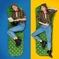 TRVLMORE Slaapmat - Zelfopblazend - 1 Persoons - Ingebouwde Pomp En Kussen - Groen -Camping Korting 1200x1200 711