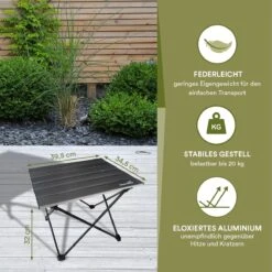 Skandika Ruka S Kleine Campingtafel – Campingtafels - Aluminium Campingtafel, Opvouwbaar, Zeer Licht, Eenvoudig Te Monteren, Stabiele Standaard - Opvouwtafel Voor Kamperen, Tenten Wandelen, Reizen, Thuis, Tuin – Tot Max. 20 Kg. - Grijs -Camping Korting 1200x1200 74