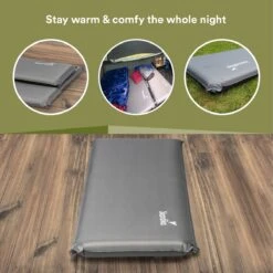 Skandika Easy Single Zelfopblaasbaar Slaapmat – Slaapmat – Slaapmat Zelfopblazend – Logeerbed – Polyester, PVC - Premium Zelfopblazend Luchtbed, Antislip-materiaal, Ideaal Voor Camping – Outdoor, Camping – Kamperen – 196 X 60 X 10 Cm – 3.2kg - Grijs -Camping Korting 1200x1200 743