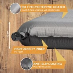 Skandika Easy Single Zelfopblaasbaar Slaapmat – Slaapmat – Slaapmat Zelfopblazend – Logeerbed – Polyester, PVC - Premium Zelfopblazend Luchtbed, Antislip-materiaal, Ideaal Voor Camping – Outdoor, Camping – Kamperen – 196 X 60 X 10 Cm – 3.2kg - Grijs -Camping Korting 1200x1200 746