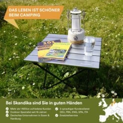 Skandika Ruka S Kleine Campingtafel – Campingtafels - Aluminium Campingtafel, Opvouwbaar, Zeer Licht, Eenvoudig Te Monteren, Stabiele Standaard - Opvouwtafel Voor Kamperen, Tenten Wandelen, Reizen, Thuis, Tuin – Tot Max. 20 Kg. - Grijs -Camping Korting 1200x1200 75